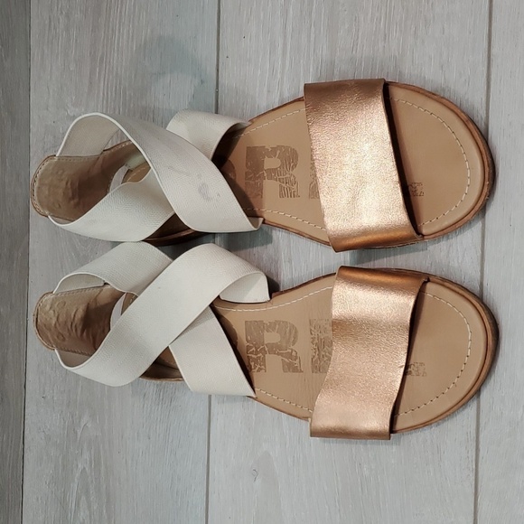 Sorel Comfort Ankle Leather Ella Crisscross Strap Sandals Flats shoes sz 8.5 - Picture 5 of 14